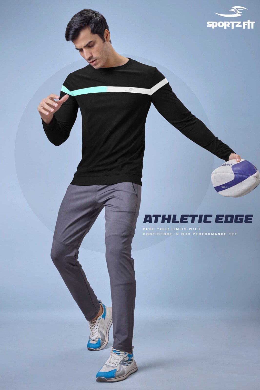 Men Round Neck Full Sleeve T-Shirt - Black | L | SBT62